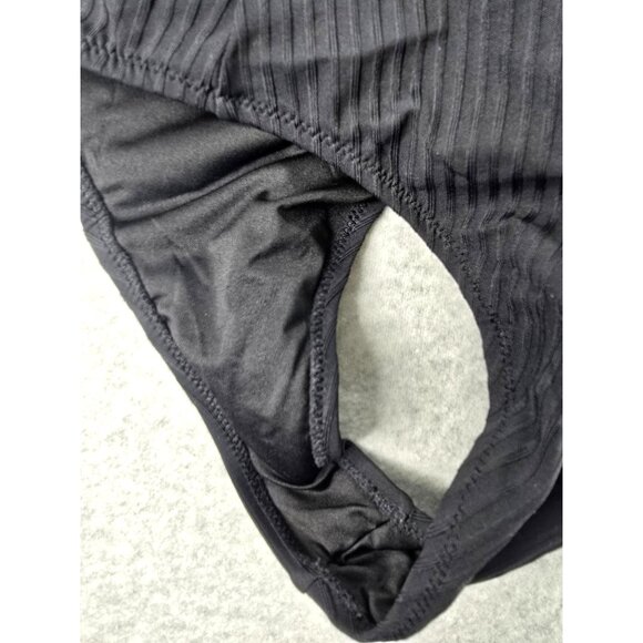 NWOT Shade & Shore Black Ribbed One-Piece Cut Out Swimsuit Size S - Picture 9 of 9